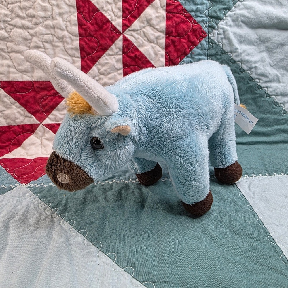 Wishpets Blue Ox Tex Plush 7" Stuffed Animal Toy 2007 81065BLUE